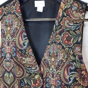 Vintage Moda International Renaissance Revival Tapestry Vest womens L Academia